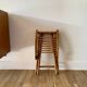 folding wooden stool bamboo style early 20th century