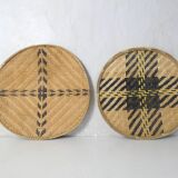 Ethnic rattan and bamboo winnowing trays