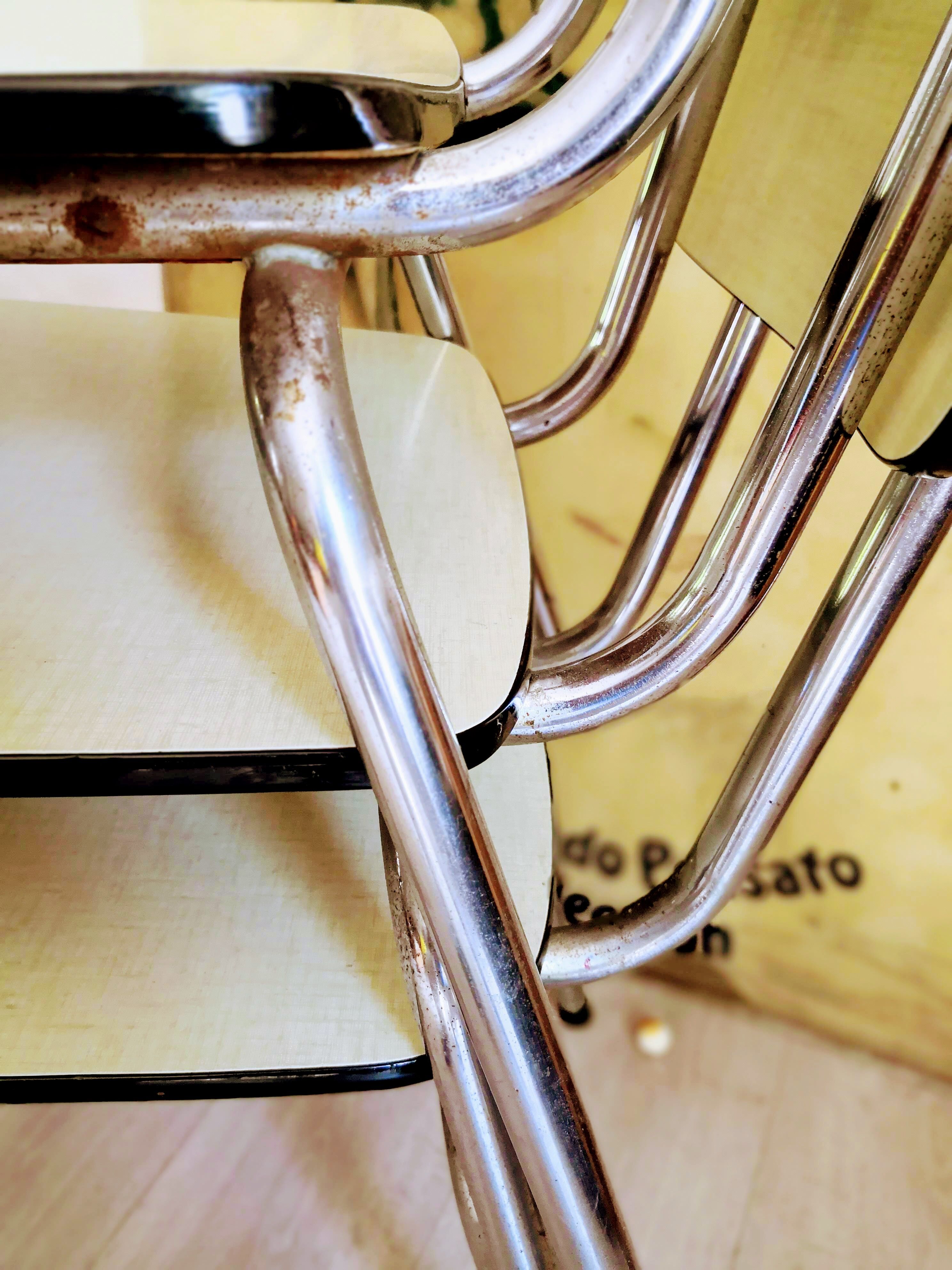 Trio of beige formica chairs
