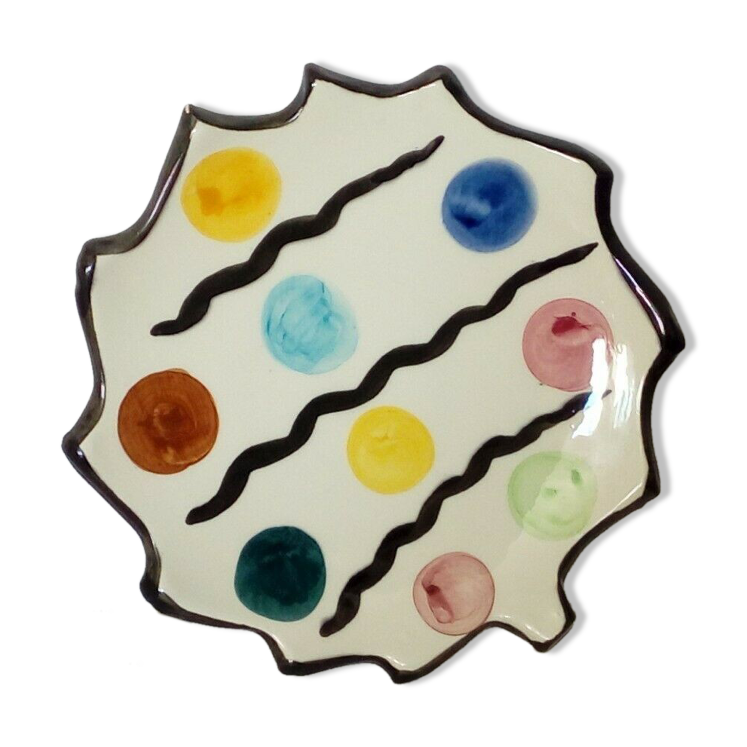 Ceramic dish de vallauris fase signe md art deco