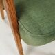 Paire de fauteuils en chêne clair et tissu vert olive