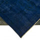 Hand-knotted anatolian vintage 1970s blue wool carpet