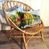 Fauteuil coquille en rotin