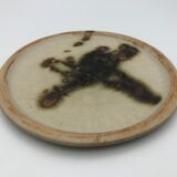 Plate vintage pottery la colombe in stoneware artistic effect vallauris 17,8 cm