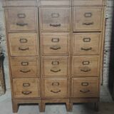 Old oak filing cabinet with drawers