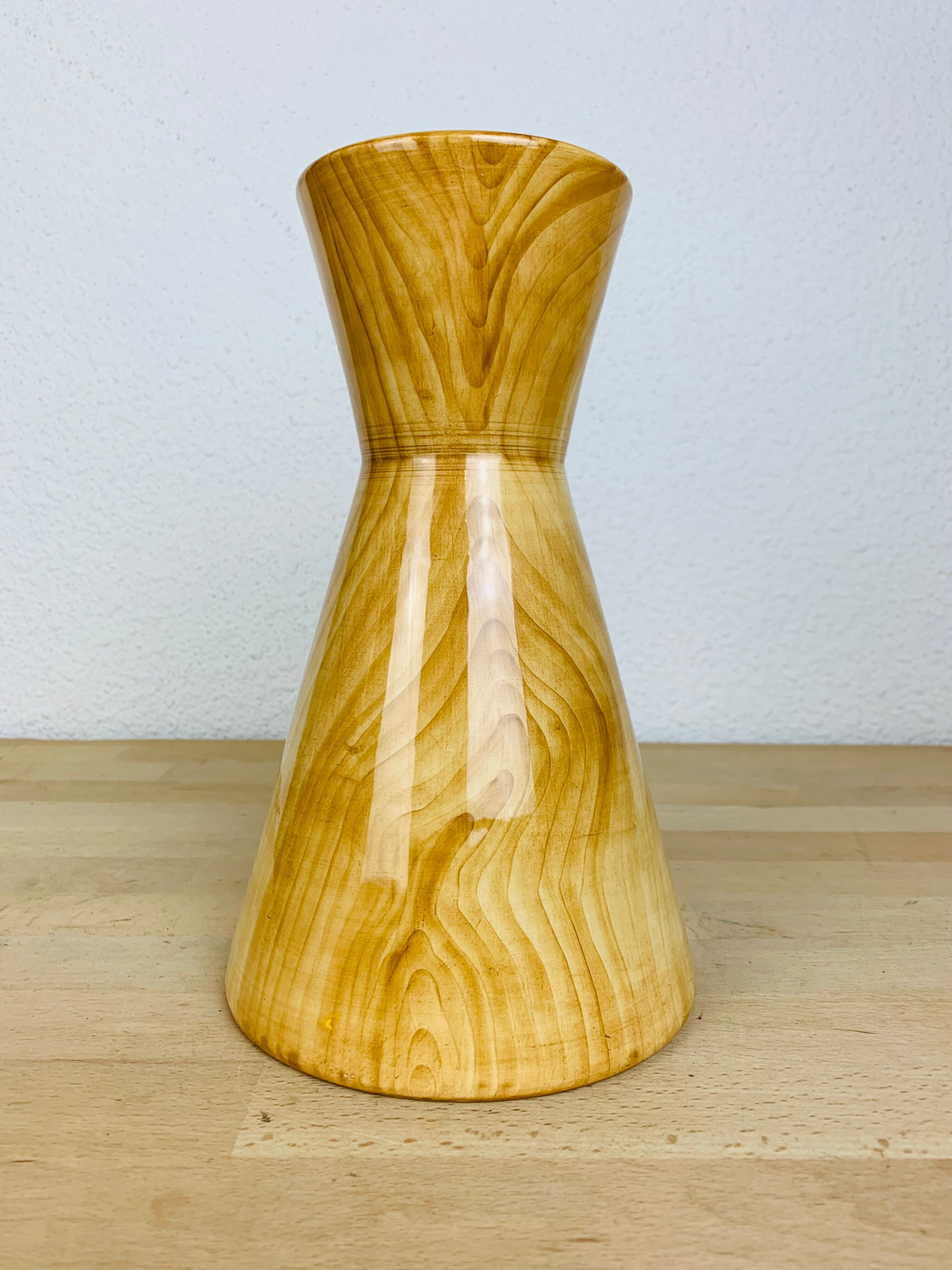 Vase Grandjean Jourdan form diabolo cat, ceramic wood effect