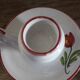 Vintage pink and green tulip ceramic candlestick rat.