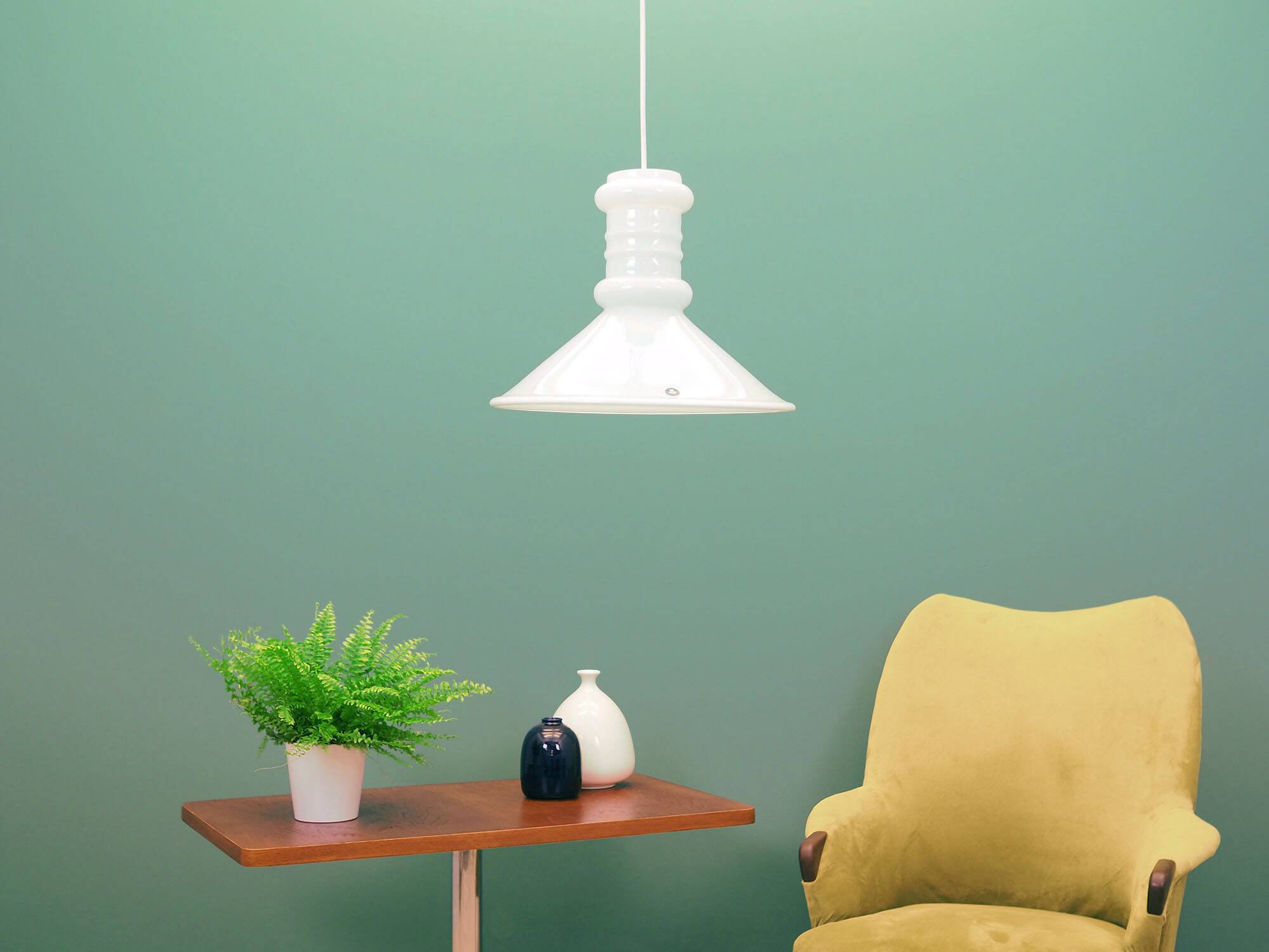 Lampe à suspension, design danois, années 1970, production : Holmegaard