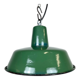 Industrial green enamel pendant lamp, 1960s