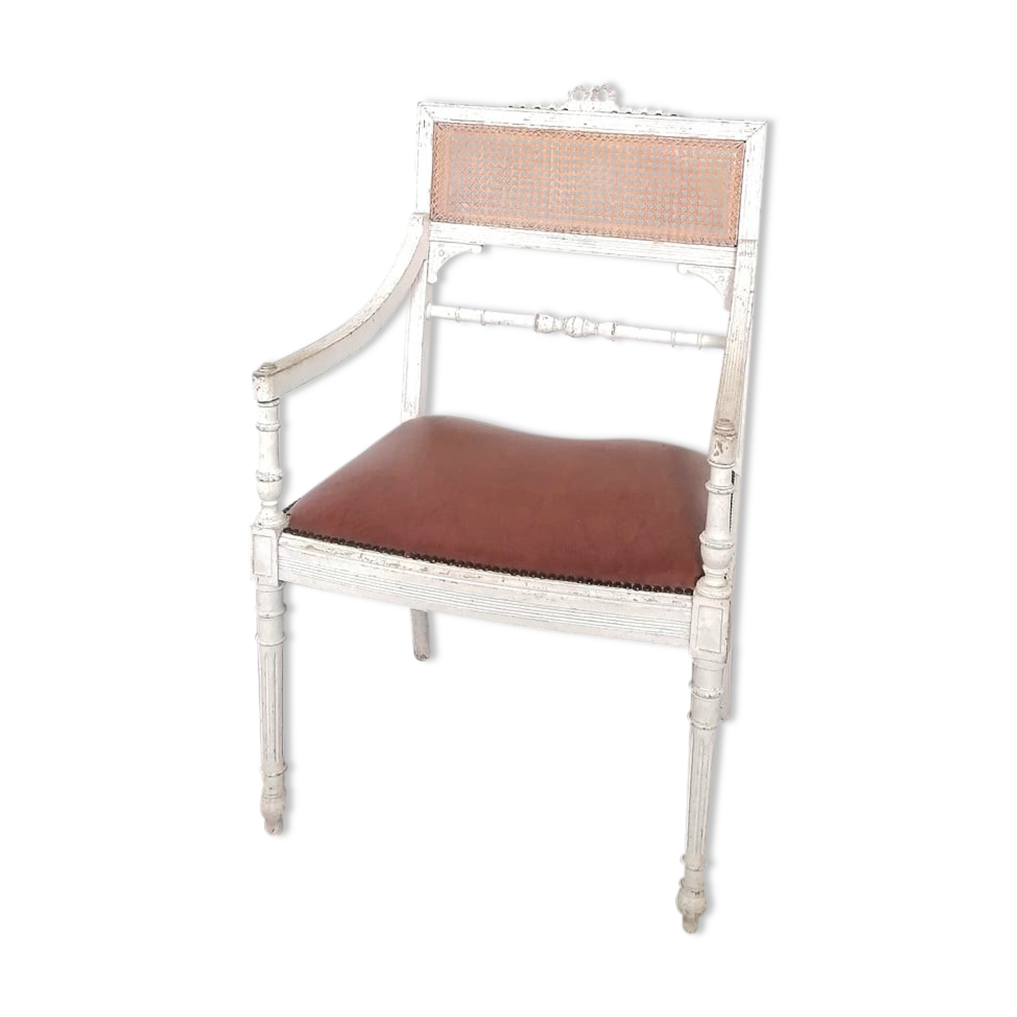 Louis XV style canned armchair lacquered wood