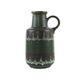 Fat lava ceramic vase with handle, green glaze, West Germany, 1970s