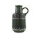 Fat lava ceramic vase with handle, green glaze, West Germany, 1970s