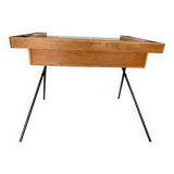 Vintage folding desk in wood and metal – 1960s