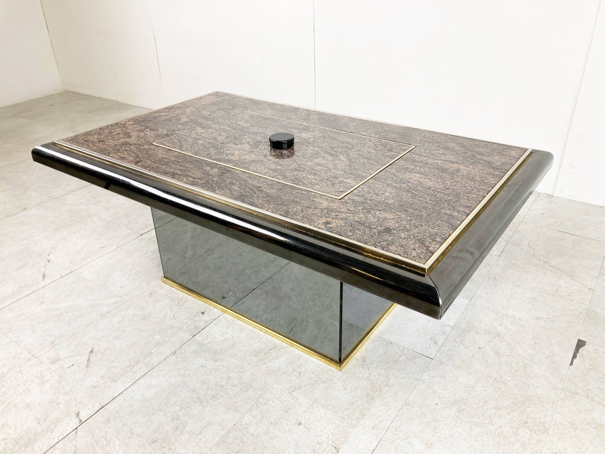 Vintage hidden bar coffee table by Fedam, 1980s