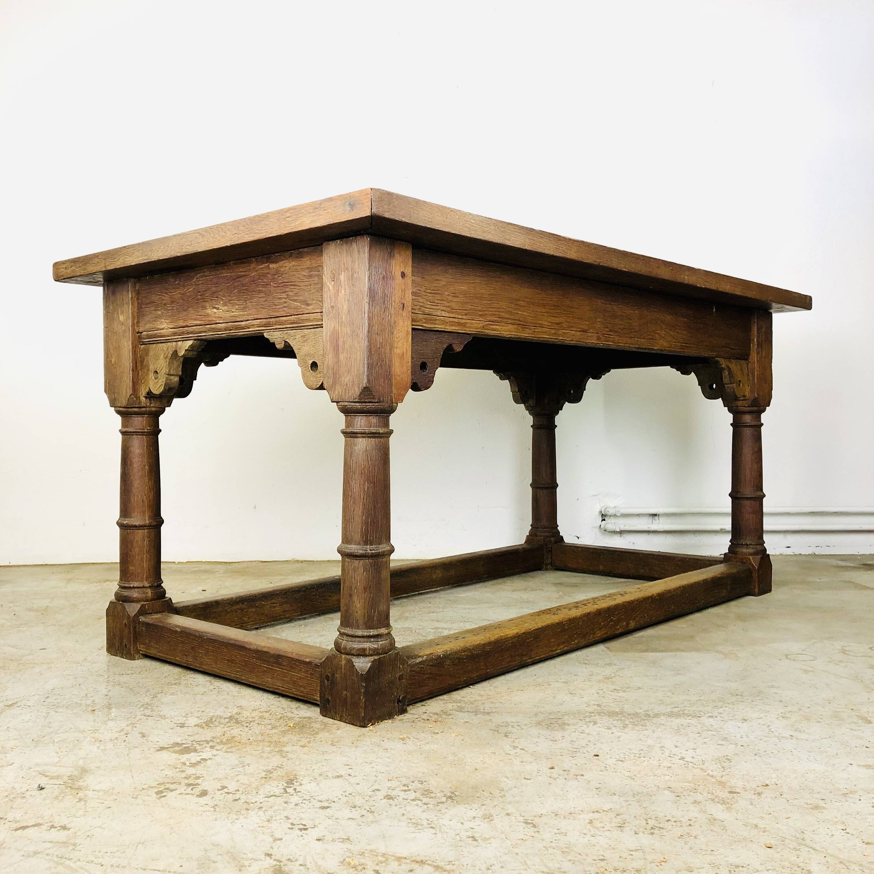 17th century oak bakers table
