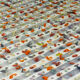 Vintage anatolian kilim rug with pomps 237 cm x 170 cm