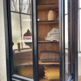 Napoleon 3 walnut window glass cabinet