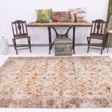 5x8 Rug For Farmhouse Room Blue Orange Vintage Rug, 162x262Cm SK 5165