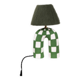 'You' Table Lamp - Green Checkerboard