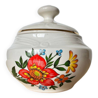 Sugar bowl with giens flower motifs