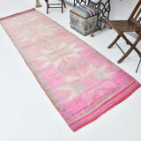 3x11 pale pink vintage runner rug 104x328cm