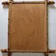 Turned wooden mirror in imitation of bamboo, mid-century, 54 cm x 67 cm