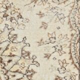 Grand tapis vintage tons pastel jaune et vert menthe, faded 312x197Cm