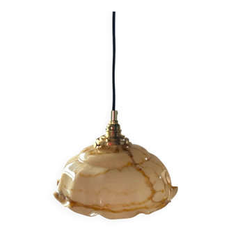 Suspension vintage en opaline marbrée