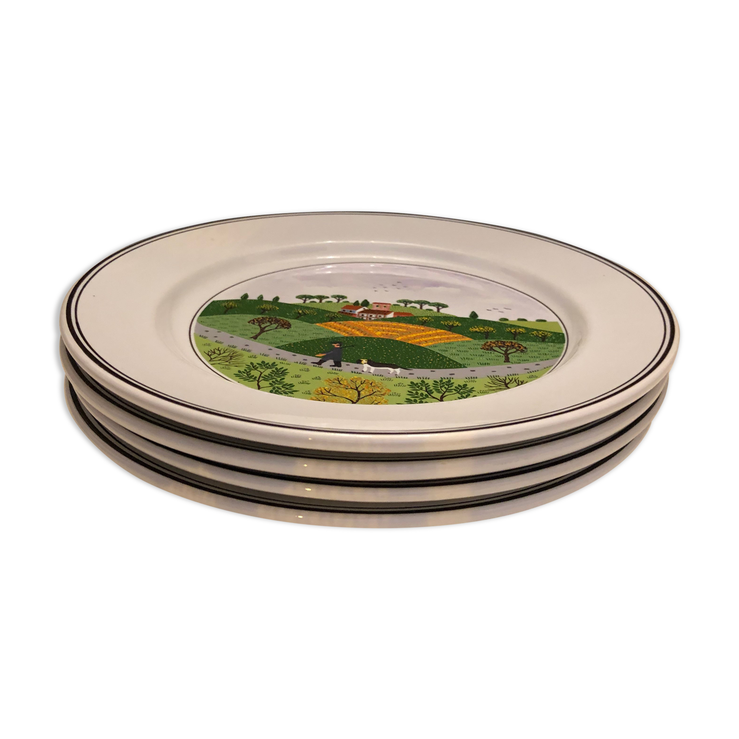 4 plates Villeroy & Boch naïve decorations