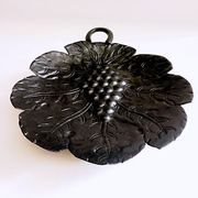 Artisanal embossed metal tripod dish