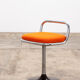 6 Italian low bar stools with orange seat 1970 Joe Colombo style