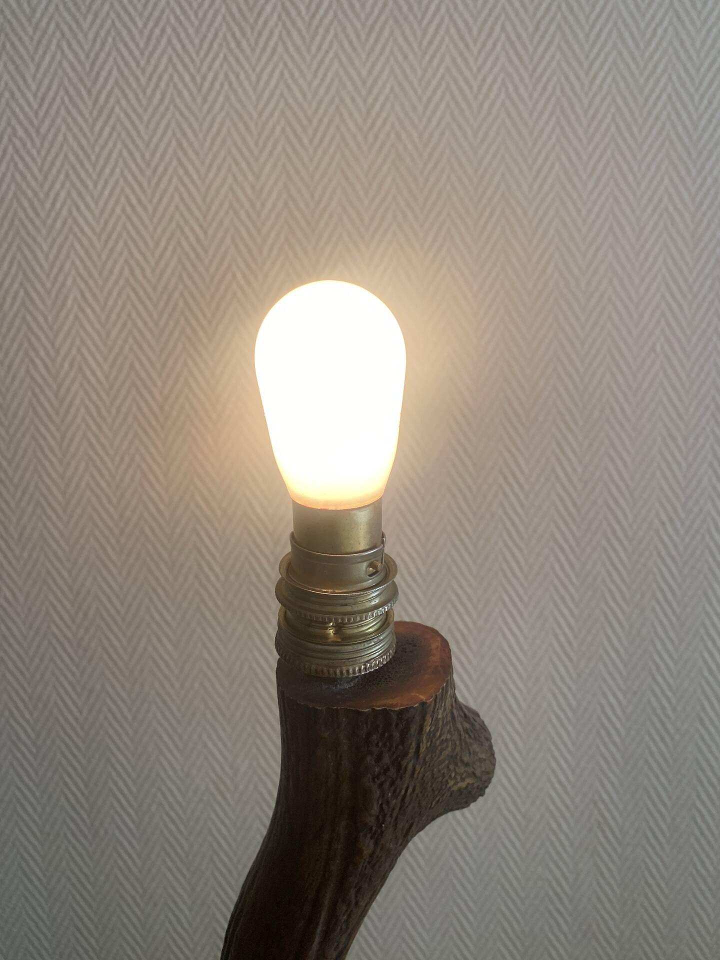 Art Deco carved wooden lamp base bear