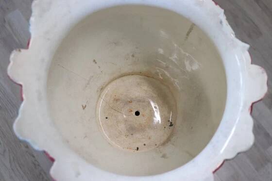 Art Nouveau ceramic vase with column, Italy early 20th century