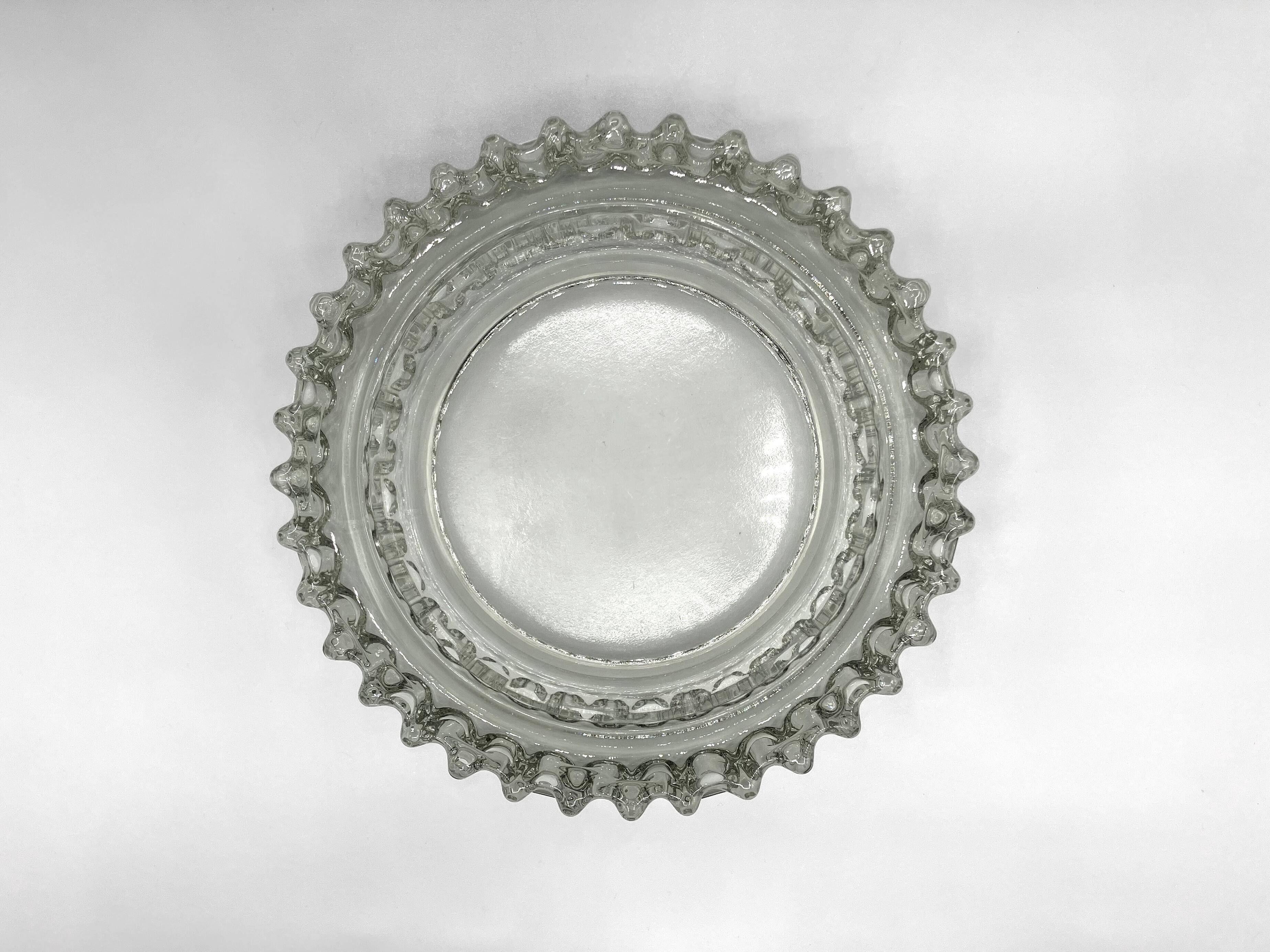 SKLO UNION pocket emptier • Hermanova hut glassworks • Design Frantisek Vizner • 1965 • Pressed glass