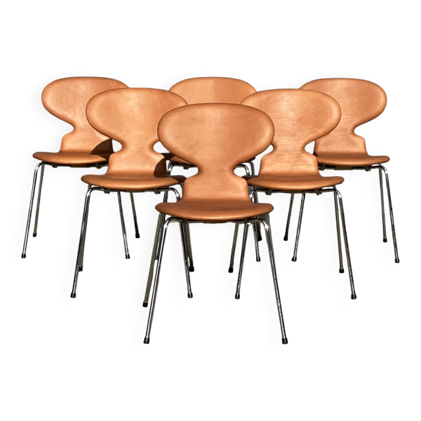 Fritz hansen ant (mier) chairs in cognac leder nieuw!!
