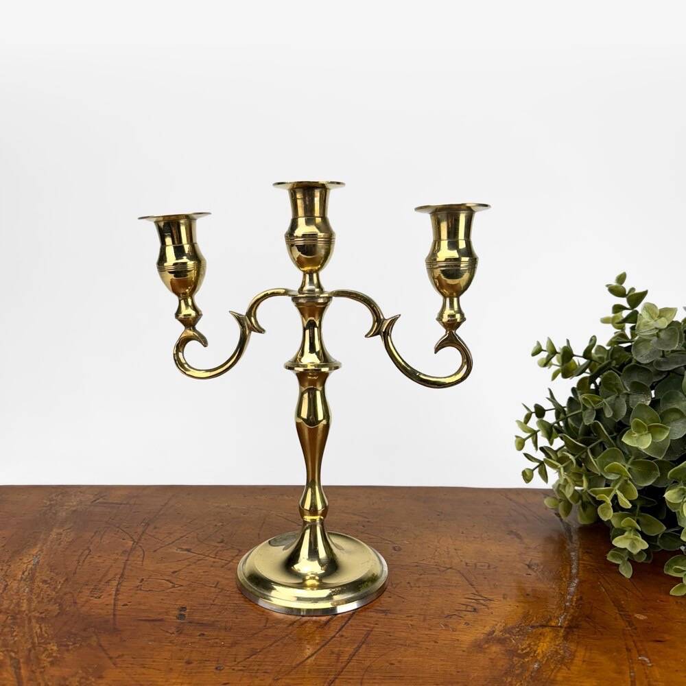 3-light gold metal chandelier