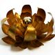 Pair of 70's gilded floral Regency wall or ceiling lamp with large leaves