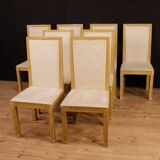 Set of 8 Italian Chairs, lacquered and painted