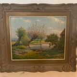 Huile sur toile paysage de campagne m. Deschoot