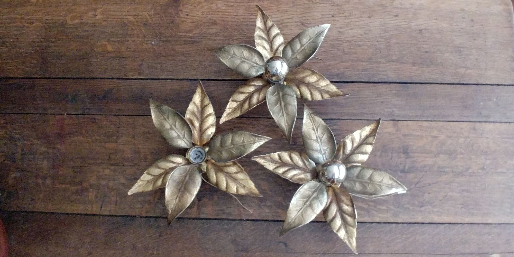 Set of 3 mid-century wall lights by Willy Daro, 1970