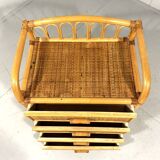 Rattan chest of drawers bedside table 1980’s