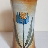 Vintage enameled stoneware potter's diabolo vase