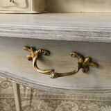 Former white grey patina hairdresser mirror table 2 Shabby chic drawer