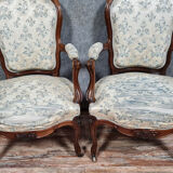 Pair of armchairs from the Napoleon III period in rosewood