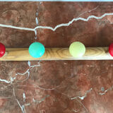 Old coat rack with 4 school hooks
