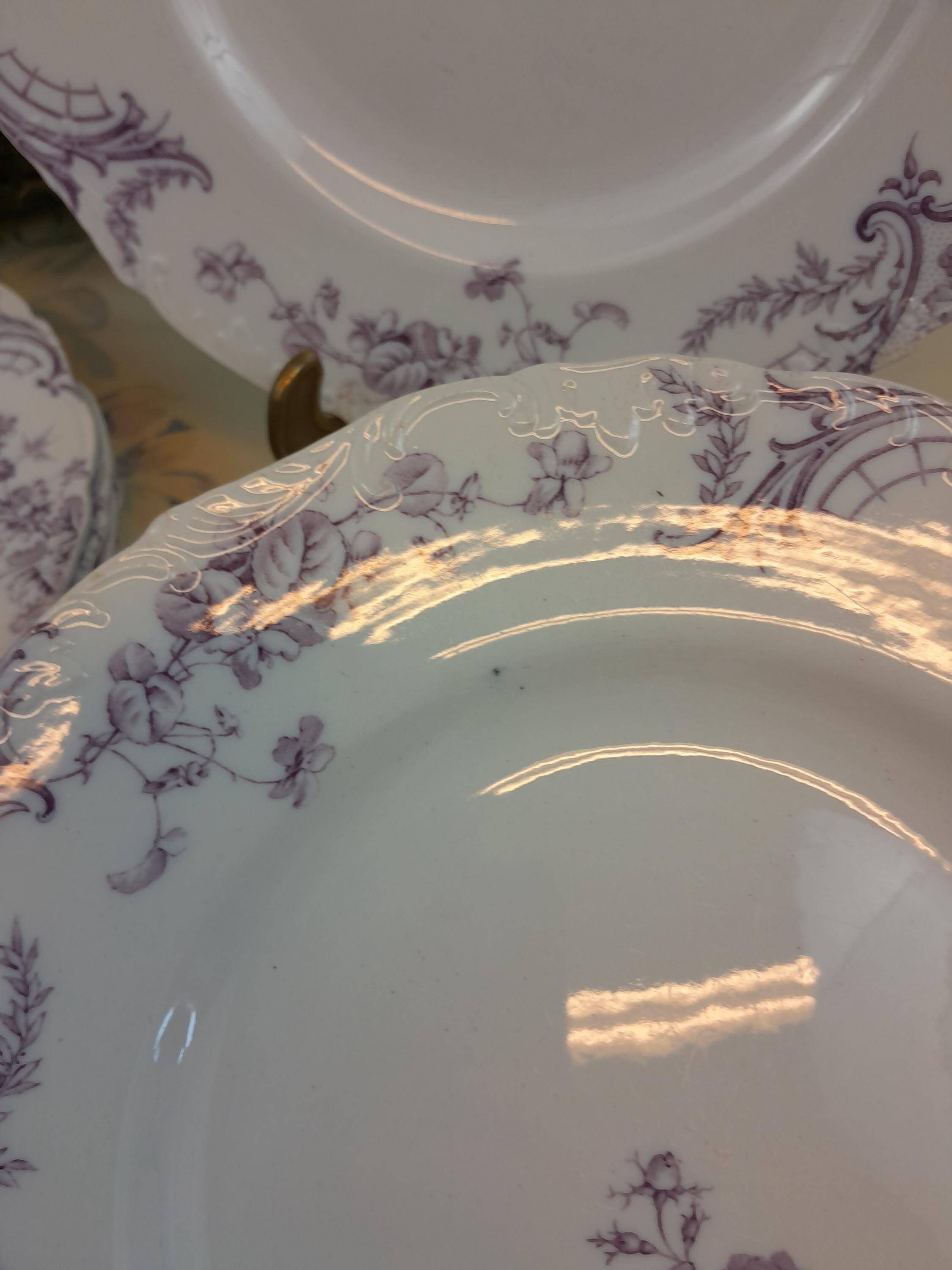 6 Assiettes plates en faïence Cauldon Clarence