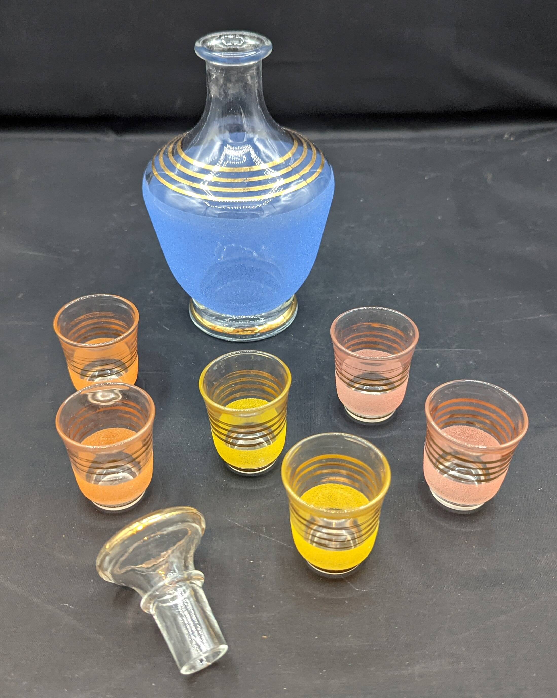 Liqueur alcohol service Aperitif Digestive Kitchen Tableware Blue carafe