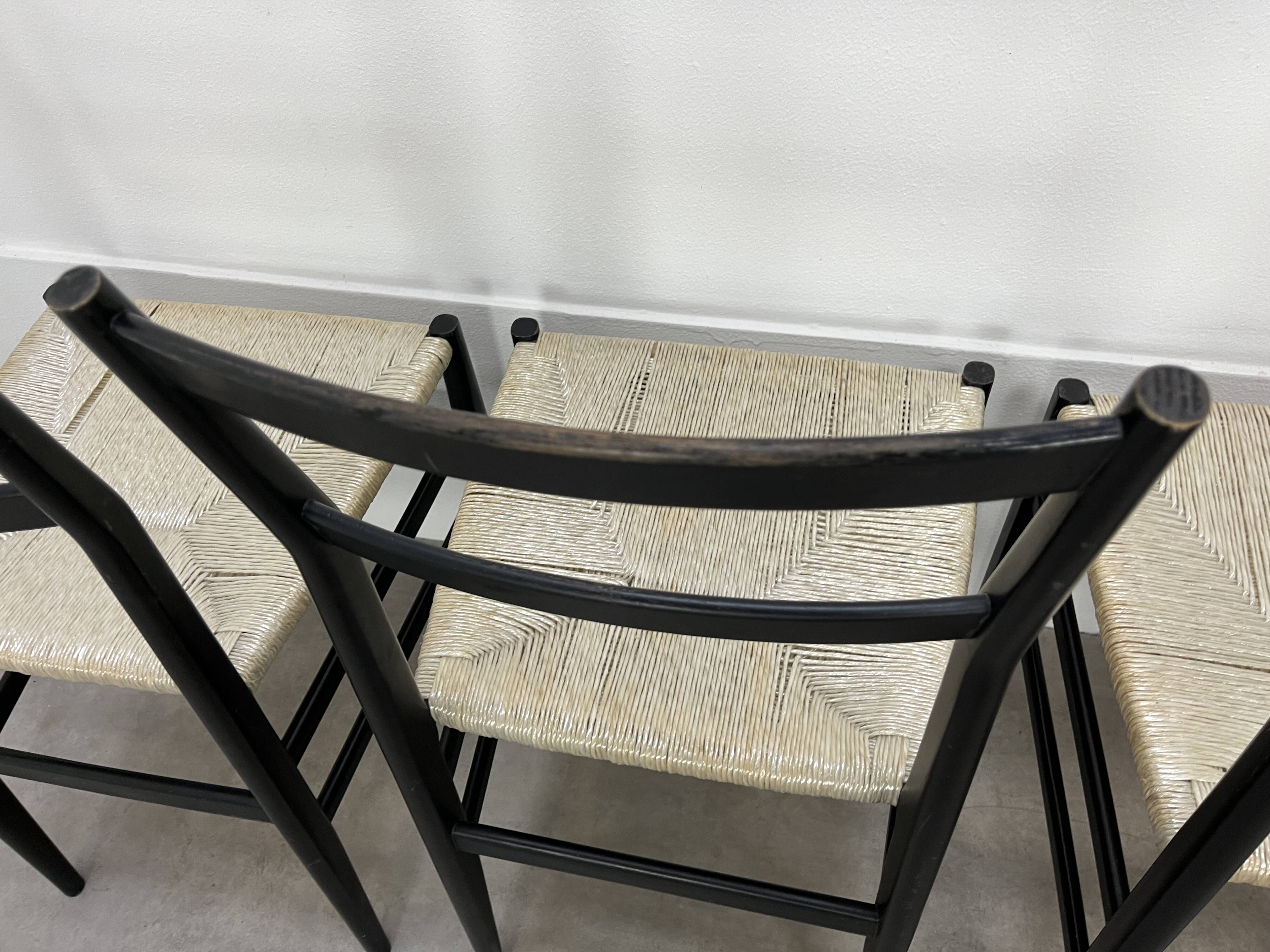 6 Leggera chairs by Gio Ponti for Cassina, Italy, first edition