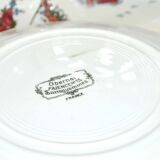 Set of 8 obernai flat plates in sarreguemines alsace earthenware 25cm