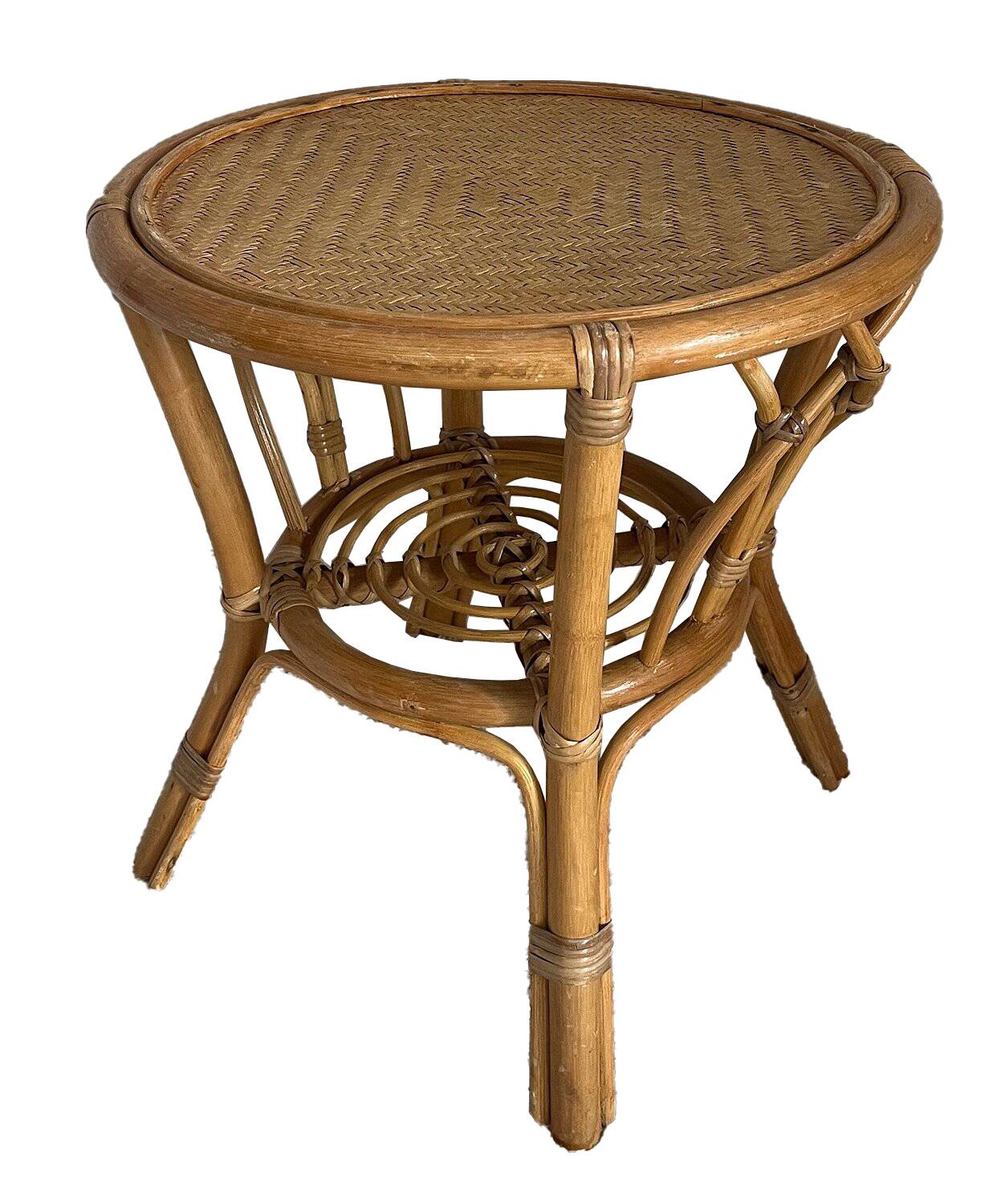 Rattan coffee table, bamboo